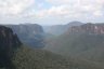 Point de vue sur le parc national des "Blue Mountains". La légère brume bleutée, qui donne son nom aux montagnes, provient de l'évaporation des eucalyptus.