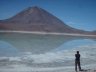 La lagune verte et le vocan Licancabur, à 4500 mètres d'altitude. Ici, c'est le bout du monde, on comprend pourquoi c'est le site préféré des photographes du National Géographic. Nous aussi, on a adoré!